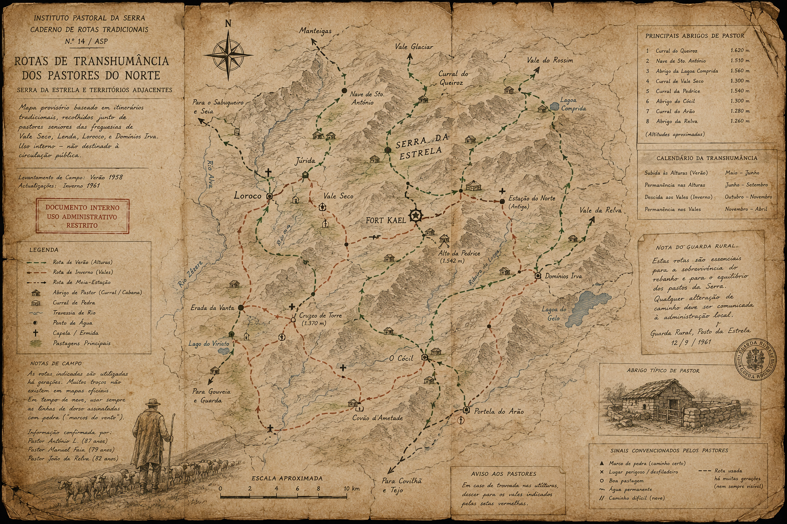 Seasonal transhumance routes of northern shepherds in the Serra da Estrela