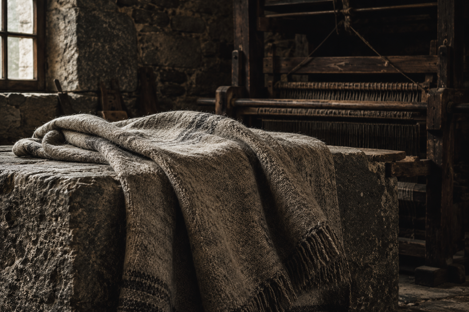 Traditional burel wool workshop Serra da Estrela Portugal