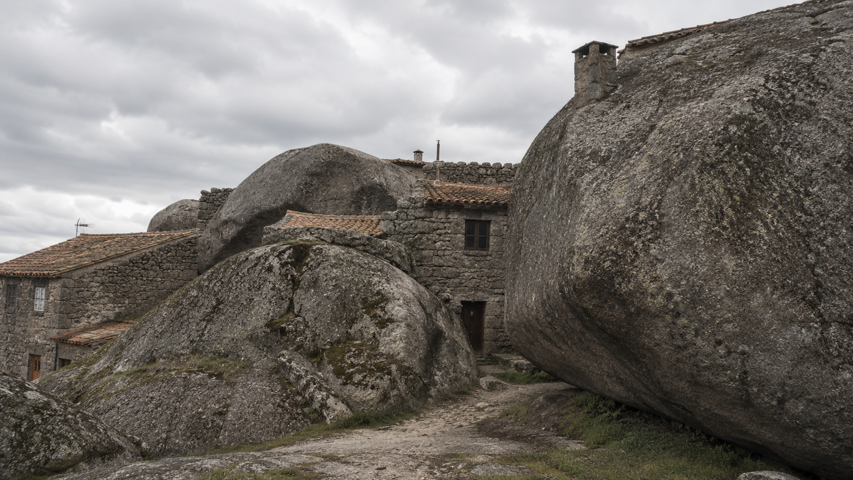 Ancient granite stones in the Portuguese mountains