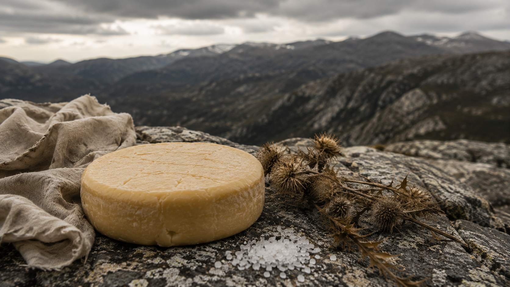 Traditional Serra da Estrela sheep cheese with cardoon thistle
