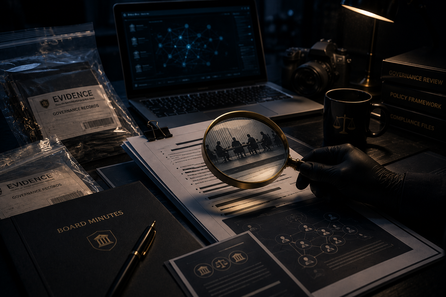 Forensic examination of governance evidence and decision records