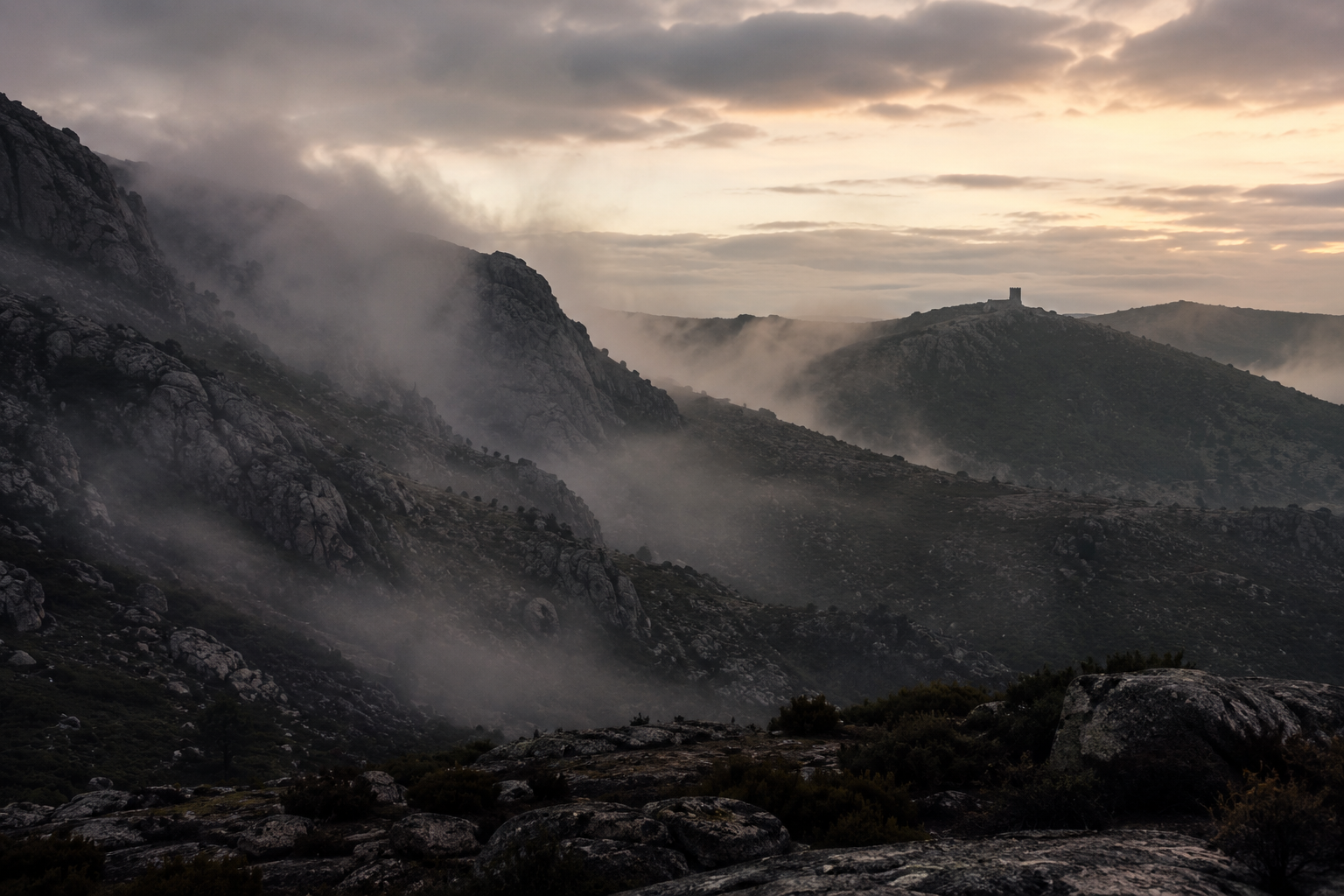 Grey mountain landscape Serra da Estrela Portugal